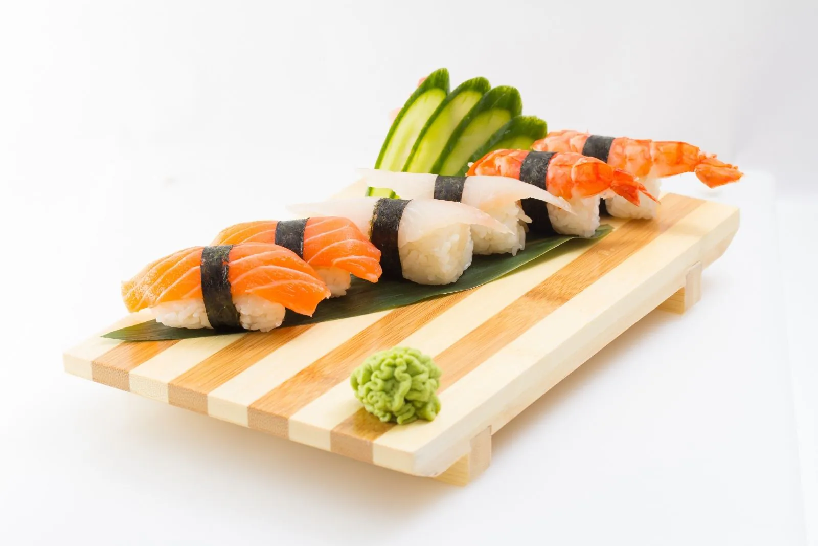 Sashimi assortment with salmon, shrimp and white fish at Umiya Sushi, a Japanese Restaurant in Lubbock